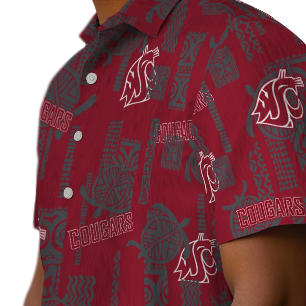 Washington State Cougars Hawaiian Shirt - Turtle Lines washington state cougars turtle lines crimson hawaiian shirts trendy