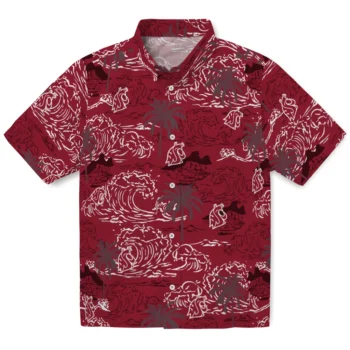 washington state cougars wave palm crimson hawaiian shirts best selling