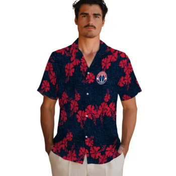 washington wizards hibiscus petals blue hawaiian shirts fashion forward