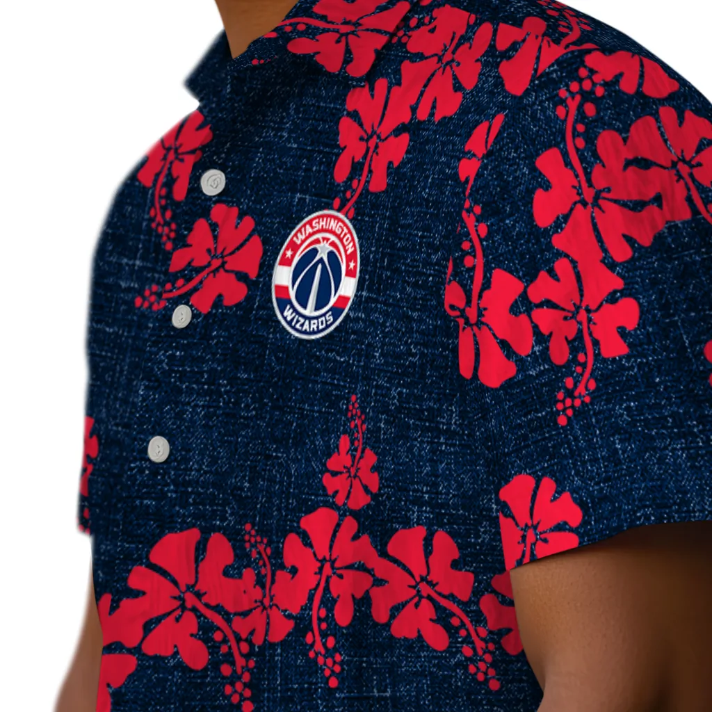 Washington Wizards Hawaiian Shirt - 50th State Flower washington wizards hibiscus petals blue hawaiian shirts trendy