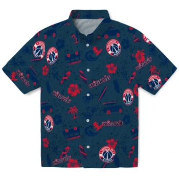 washington wizards beach vibe navy hawaiian shirts best selling