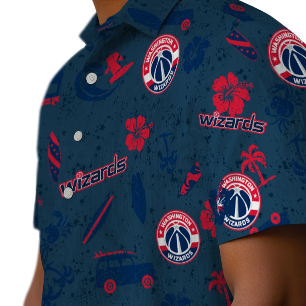 Washington Wizards Hawaiian Shirt - Beach Vibe washington wizards beach vibe navy hawaiian shirts trendy