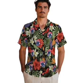 washington wizards hibiscus bird hawaiian shirts fashion forward