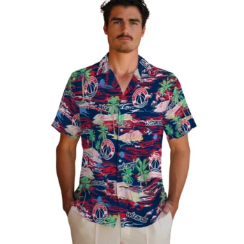 washington wizards flamingo retreat blue hawaiian shirts fashion forward