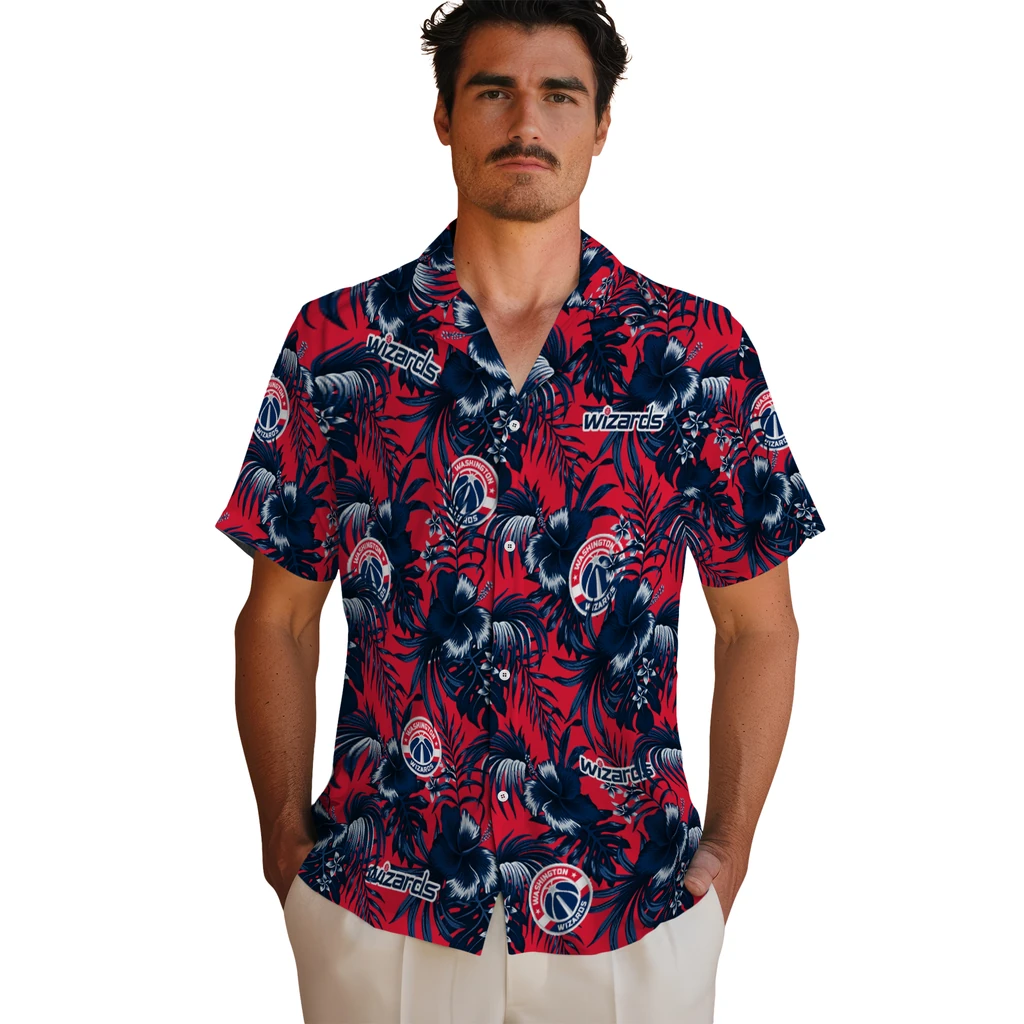 Washington Wizards Hawaiian Shirt - Hibiscus Exotic washington wizards hibiscus exotic blue hawaiian shirts fashion forward