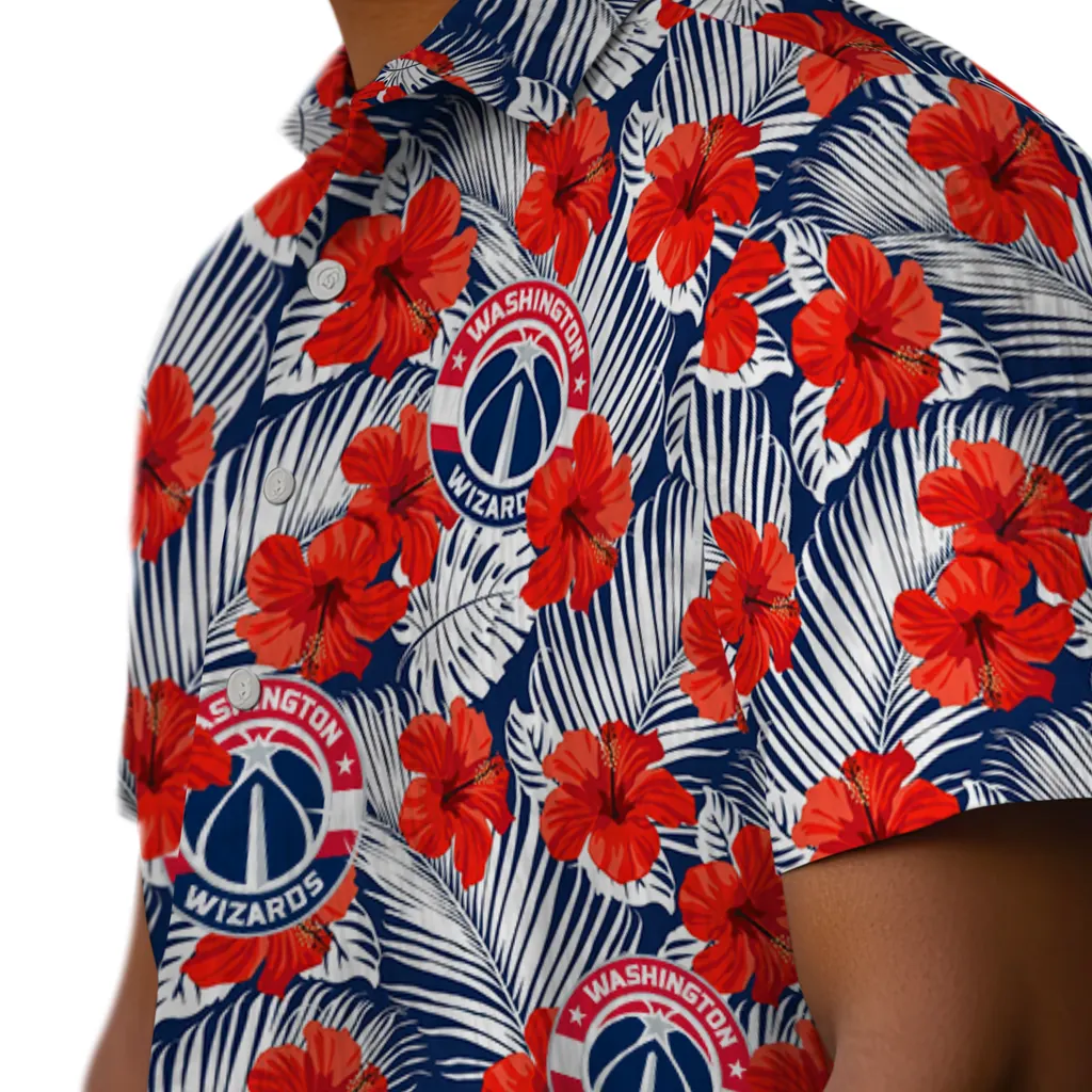Washington Wizards Hawaiian Shirt - Hibiscus Fiesta washington wizards hibiscus fiesta red royal blue hawaiian shirts trendy
