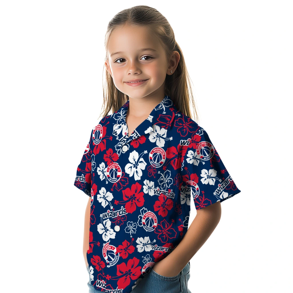 Washington Wizards Hawaiian Shirt - Hibiscus Flower Design washington wizards hibiscus bloom blue hawaiian shirts premium grade