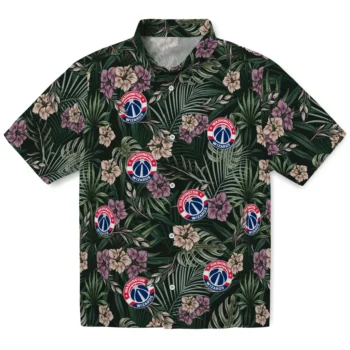 washington wizards hibiscus leaves pattern green hawaiian shirts best selling