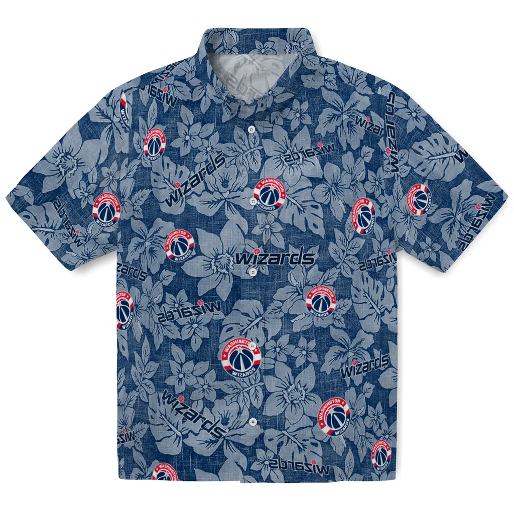 Washington Wizards Hawaiian Shirt - Hibiscus Oasis washington wizards hibiscus oasis blue hawaiian shirts best selling