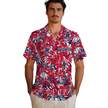 washington wizards hibiscus overlay hawaiian shirts fashion forward
