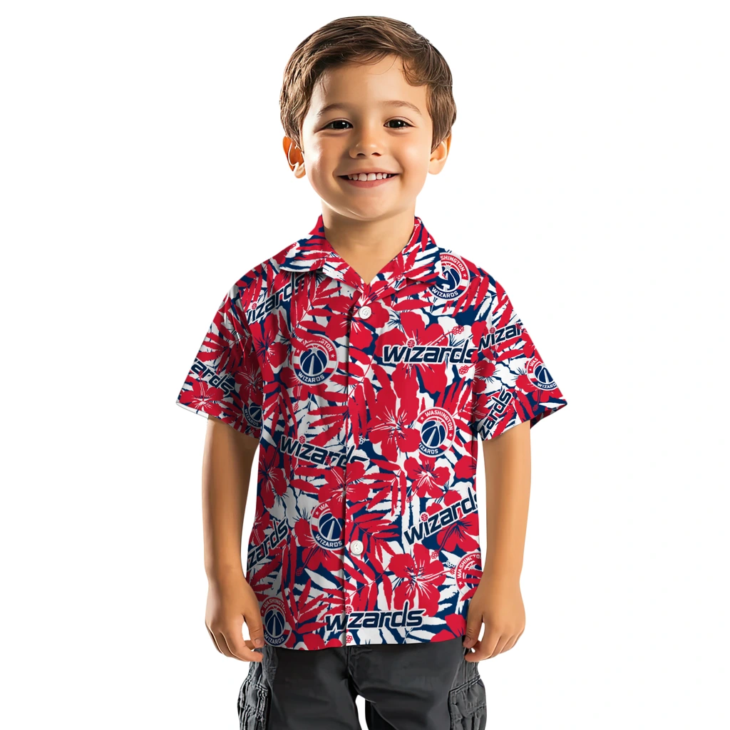 Washington Wizards Hawaiian Shirt - Hibiscus Overlay washington wizards hibiscus overlay hawaiian shirts top rated