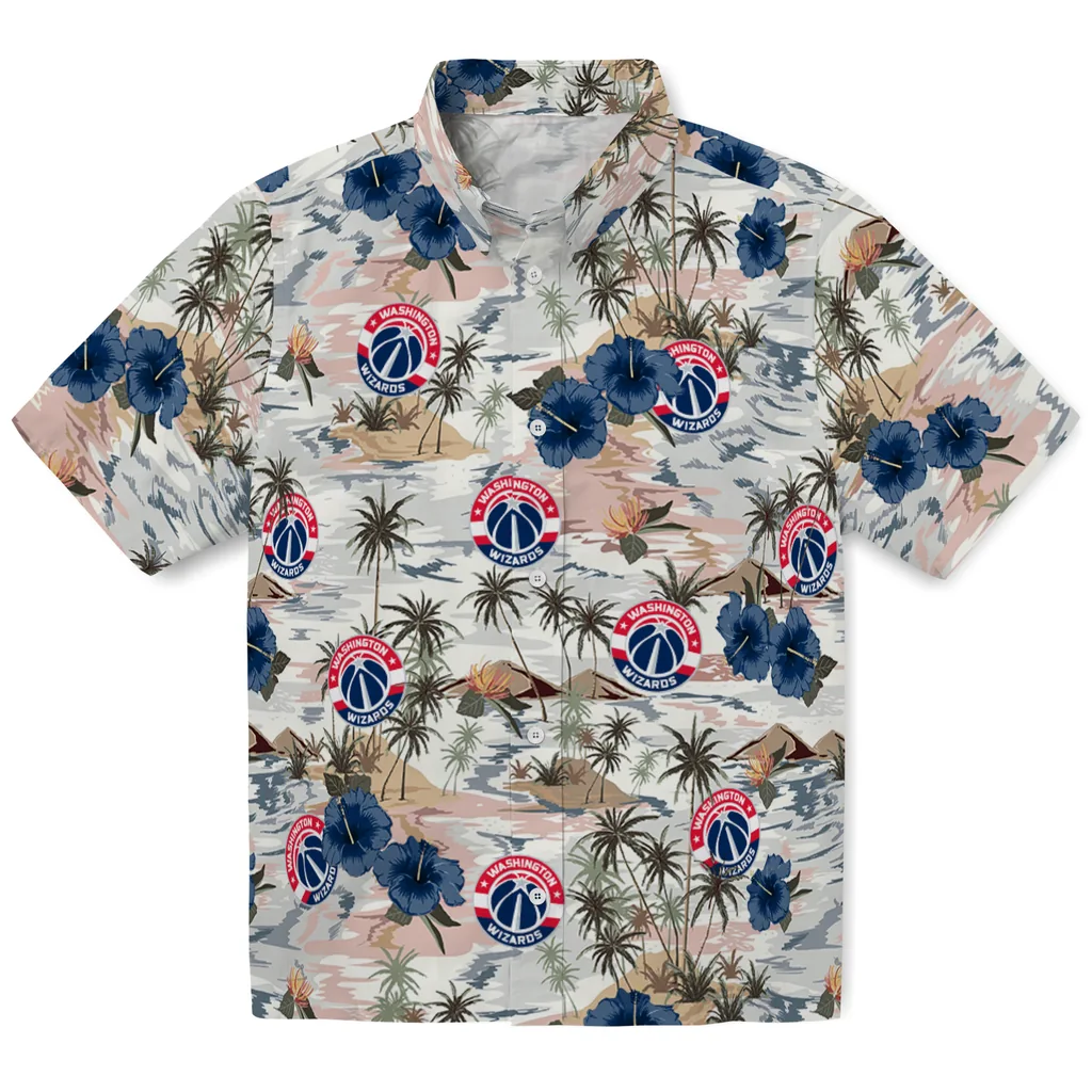 Washington Wizards Hawaiian Shirt - Hibiscus Seaside washington wizards hibiscus seaside white hawaiian shirts best selling