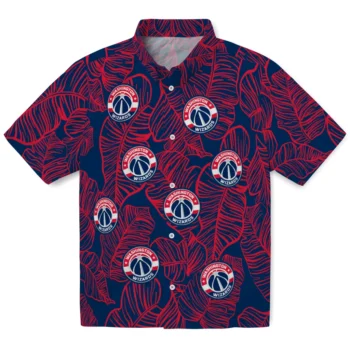 washington wizards leaf outline blue hawaiian shirts best selling