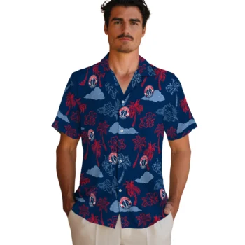washington wizards palm and clouds blue hawaiian shirts fashion forward