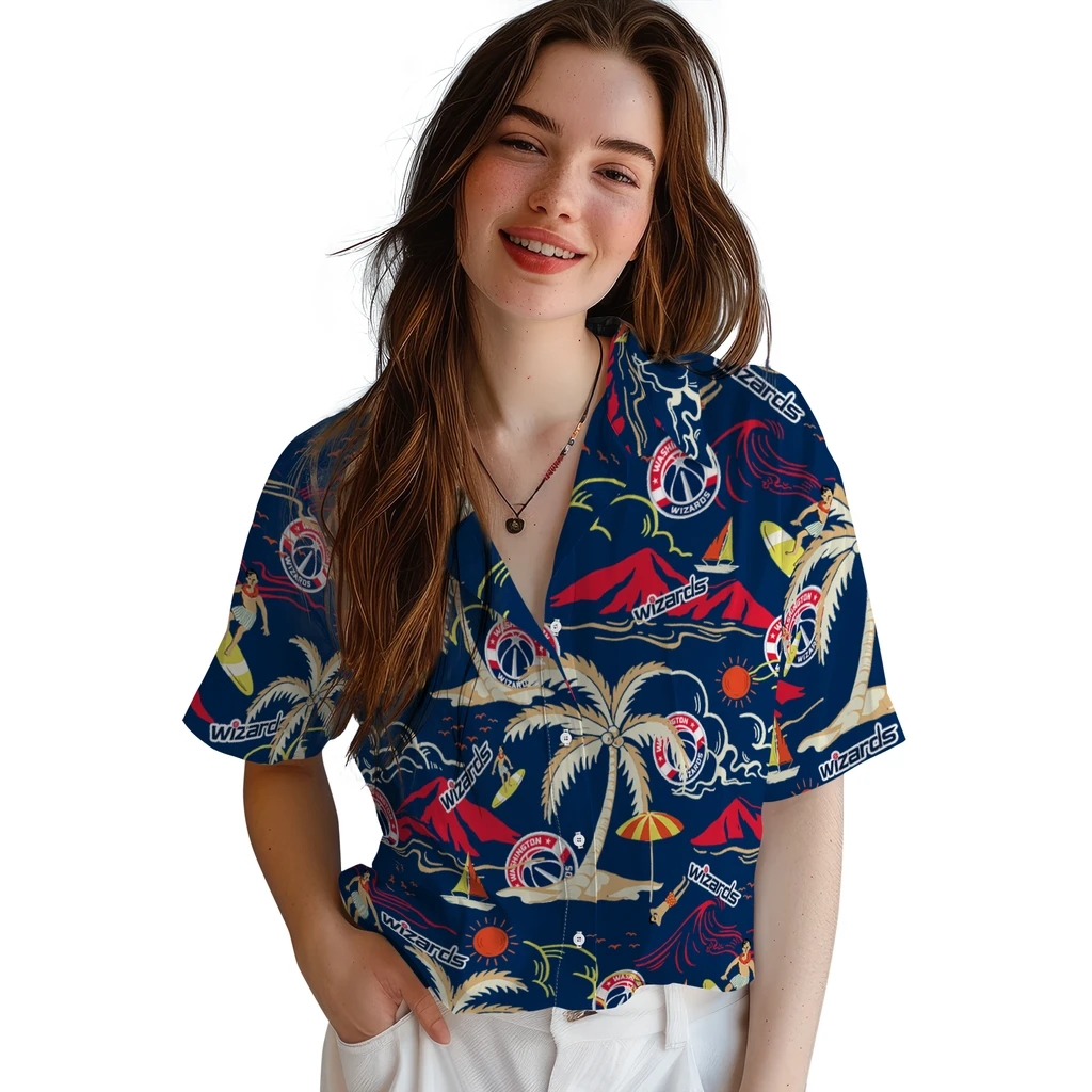Washington Wizards Hawaiian Shirt - Palm Tree Island washington wizards palm tree island blue hawaiian shirts latest model