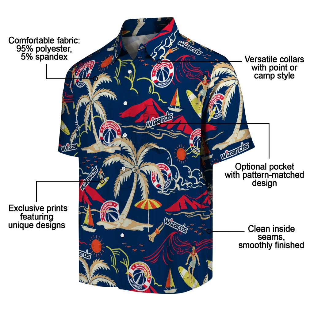 Washington Wizards Hawaiian Shirt - Palm Tree Island washington wizards palm tree island blue hawaiian shirts new arrival