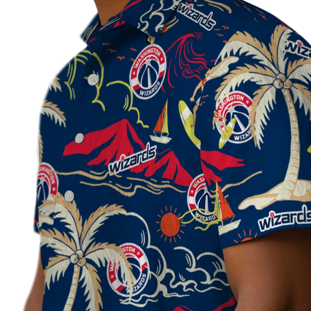 Washington Wizards Hawaiian Shirt - Palm Tree Island washington wizards palm tree island blue hawaiian shirts trendy