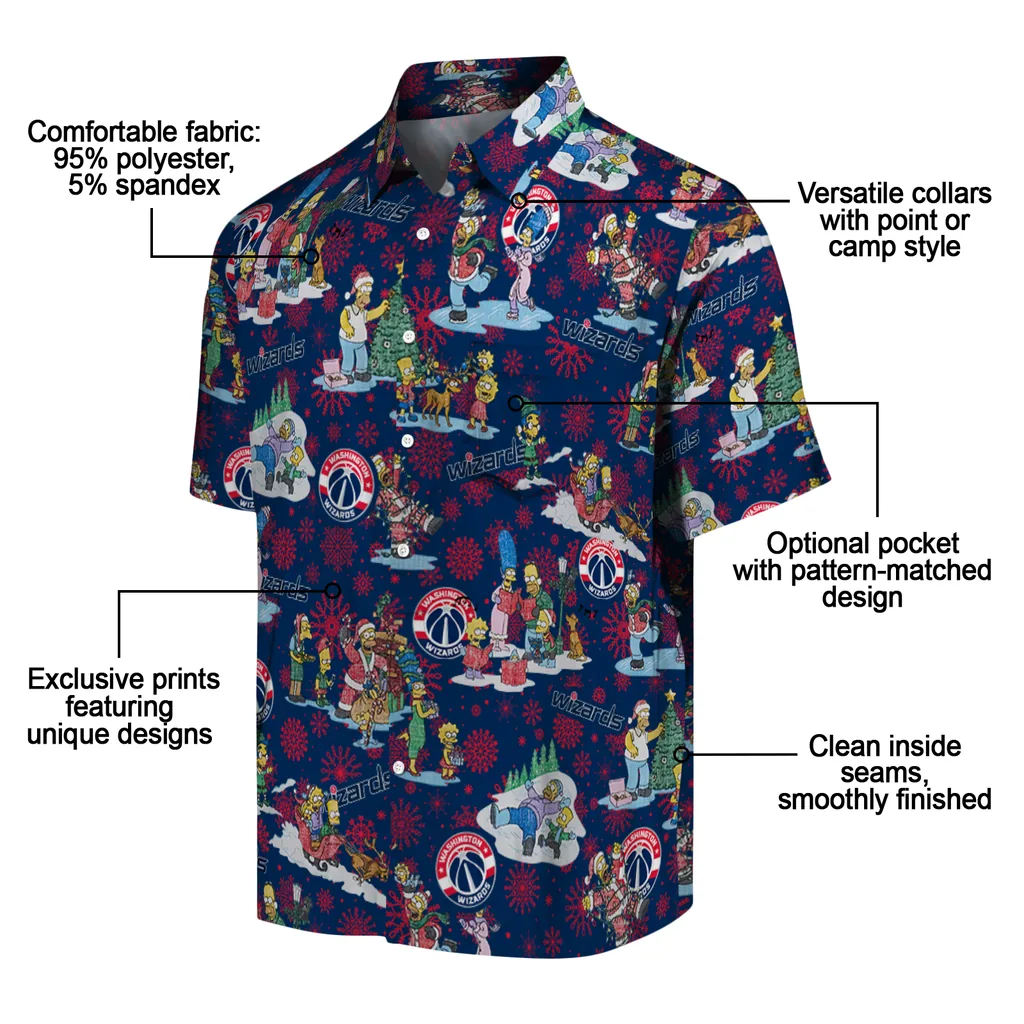 Washington Wizards Hawaiian Shirt - Simpsons Christmas washington wizards simpsons christmas blue hawaiian shirts new arrival