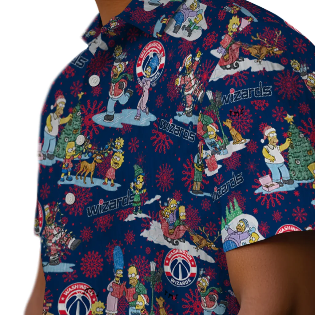 Washington Wizards Hawaiian Shirt - Simpsons Christmas washington wizards simpsons christmas blue hawaiian shirts trendy