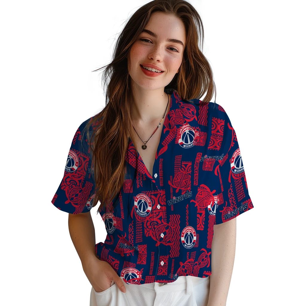 Washington Wizards Hawaiian Shirt - Turtle Lines washington wizards turtle lines blue hawaiian shirts latest model