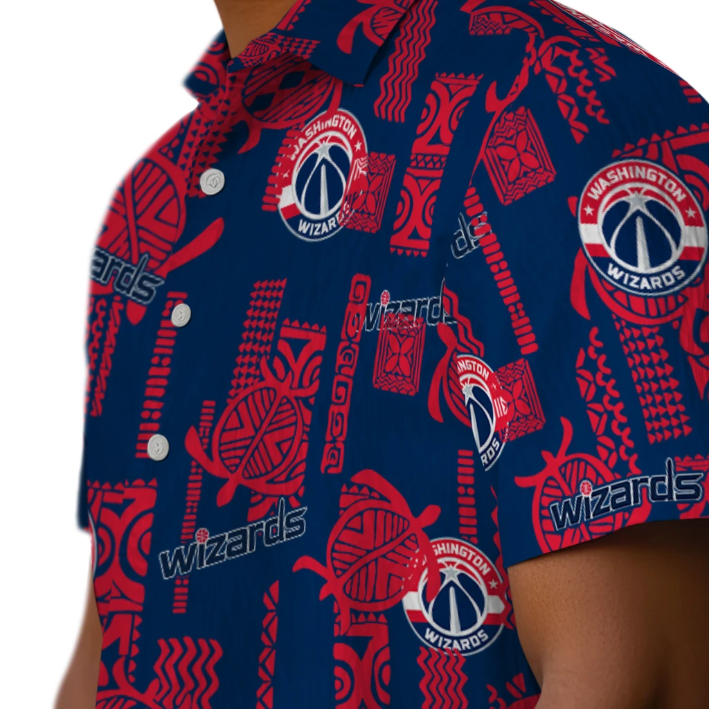 Washington Wizards Hawaiian Shirt - Turtle Lines washington wizards turtle lines blue hawaiian shirts trendy
