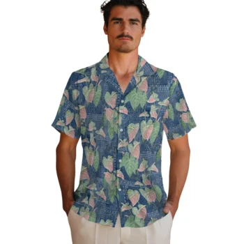 west virginia mountaineers anthurium overlay blue hawaiian shirts fashion forward