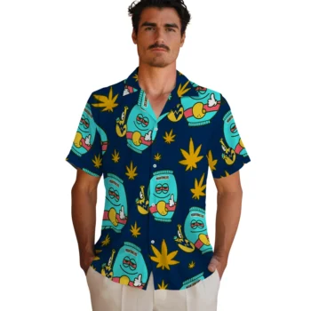 west virginia mountaineers bong smile blue hawaiian shirts fashion forward