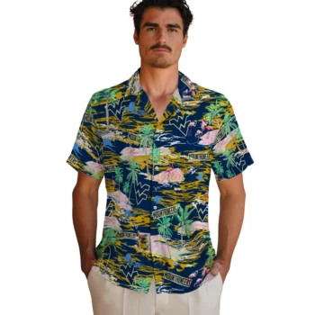 west virginia mountaineers flamingo retreat blue hawaiian shirts fashion forward