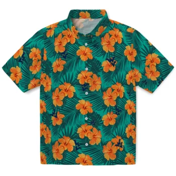 west virginia mountaineers hibiscus escape green hawaiian shirts best selling
