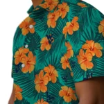 West Virginia Mountaineers Hawaiian Shirt – Hibiscus and Palm Leaves
