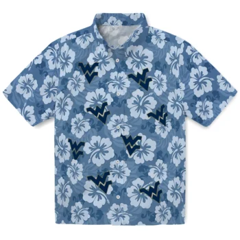 west virginia mountaineers hibiscus cluster blue hawaiian shirts best selling