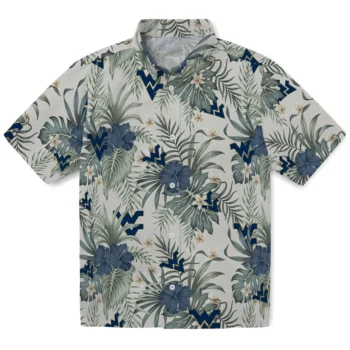 west virginia mountaineers hibiscus designs beige hawaiian shirts best selling