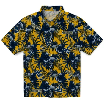 west virginia mountaineers hibiscus exotic blue hawaiian shirts best selling