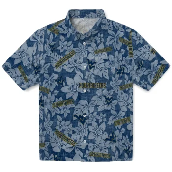 west virginia mountaineers hibiscus oasis blue hawaiian shirts best selling