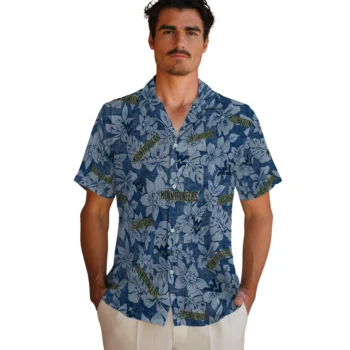 west virginia mountaineers hibiscus oasis blue hawaiian shirts fashion forward