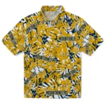 West Virginia Mountaineers Hawaiian Shirt – Hibiscus Overlay