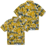 West Virginia Mountaineers Hawaiian Shirt – Hibiscus Overlay