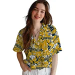 West Virginia Mountaineers Hawaiian Shirt – Hibiscus Overlay