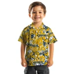 West Virginia Mountaineers Hawaiian Shirt – Hibiscus Overlay