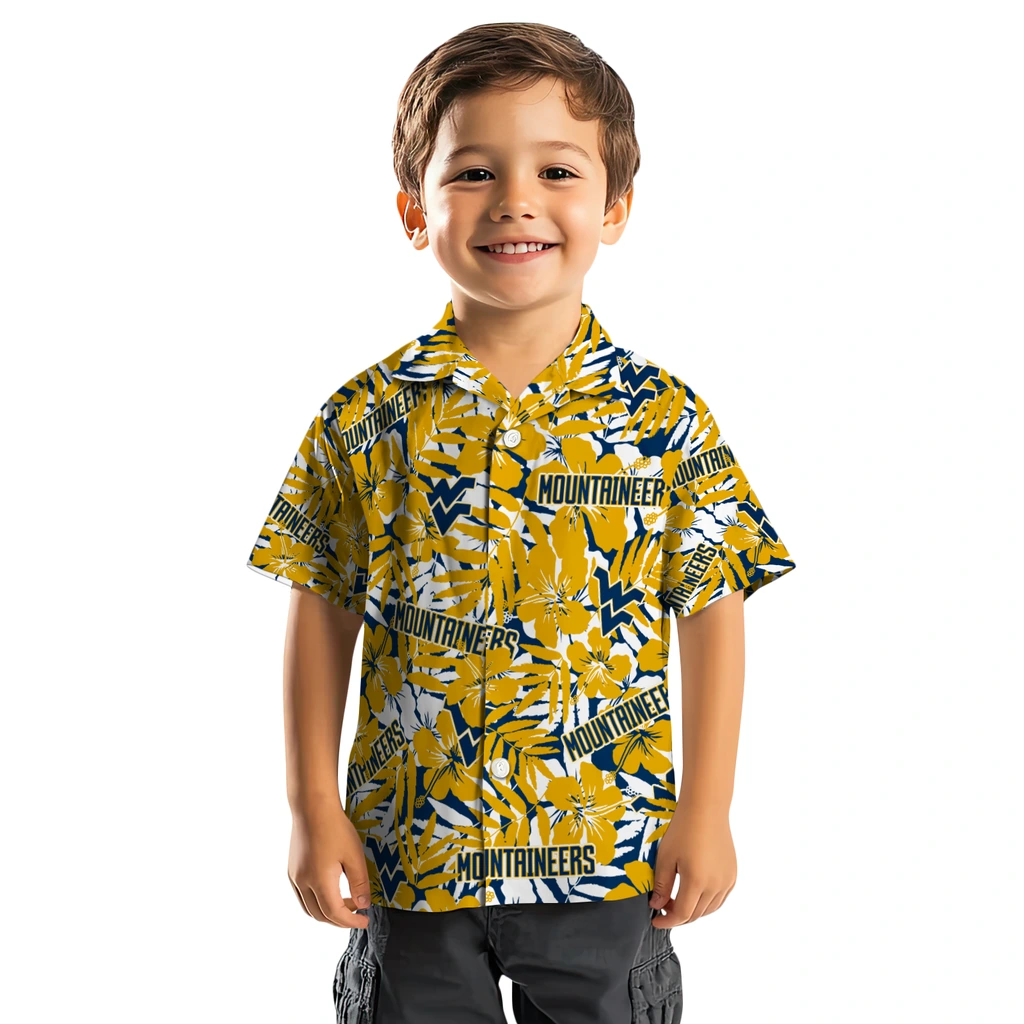 West Virginia Mountaineers Hawaiian Shirt - Hibiscus Overlay west virginia mountaineers hibiscus overlay hawaiian shirts top rated