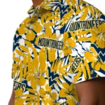 West Virginia Mountaineers Hawaiian Shirt – Hibiscus Overlay