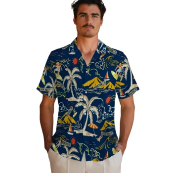 west virginia mountaineers palm tree island blue hawaiian shirts fashion forward