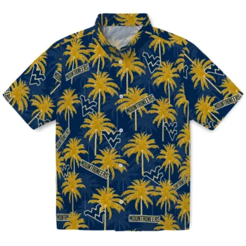 west virginia mountaineers palm grove blue hawaiian shirts best selling