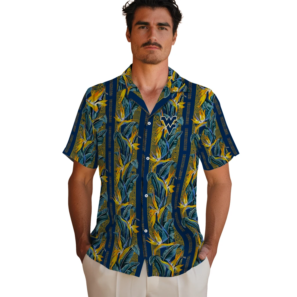 West Virginia Mountaineers Hawaiian Shirt - Paradise Vines west virginia mountaineers paradise vines blue hawaiian shirts fashion forward