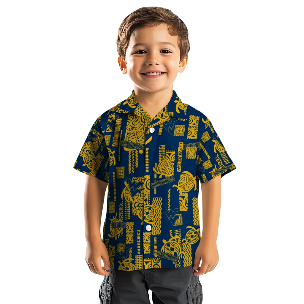 West Virginia Mountaineers Hawaiian Shirt - Turtle Lines west virginia mountaineers turtle lines blue hawaiian shirts top rated