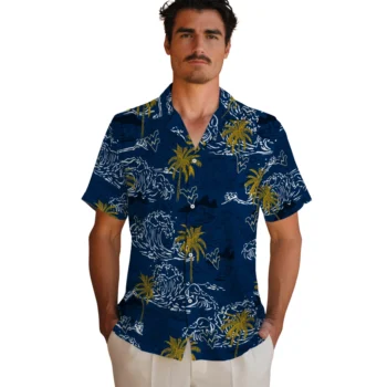 west virginia mountaineers wave palm blue hawaiian shirts fashion forward
