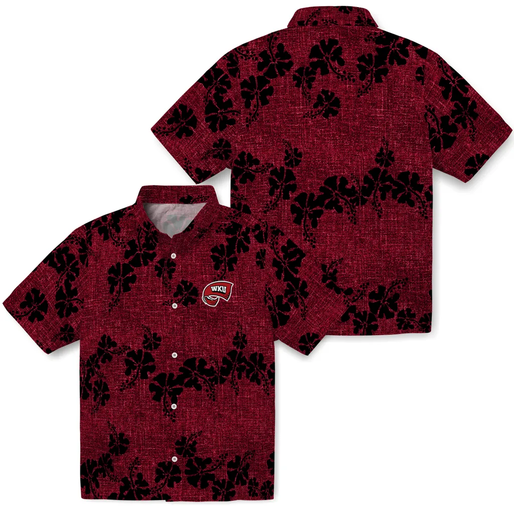 Western Kentucky Hilltoppers Hawaiian Shirt - 50th State Flower western kentucky hilltoppers hibiscus petals red hawaiian shirts high quality