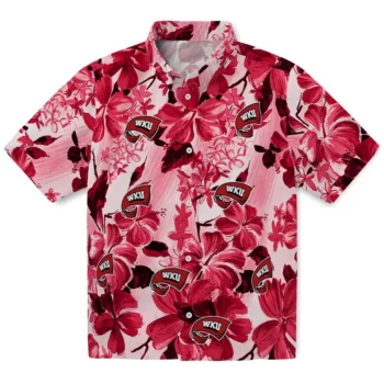western kentucky hilltoppers hibiscus arrangement red hawaiian shirts best selling
