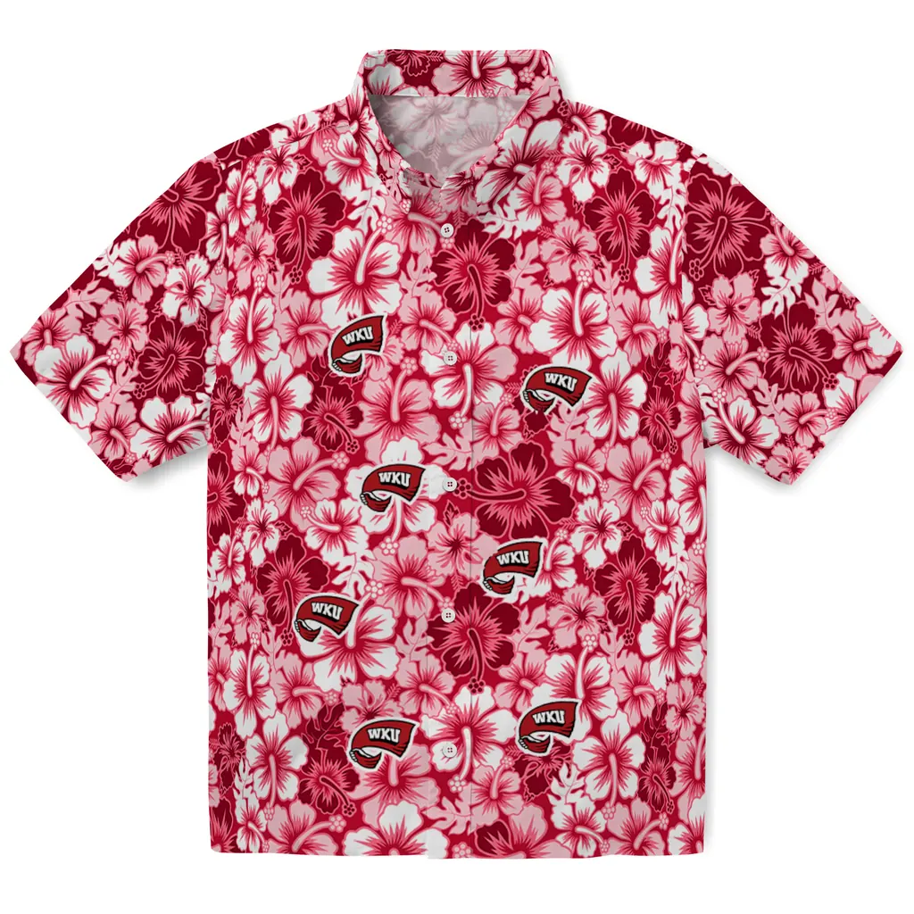 Western Kentucky Hilltoppers Hawaiian Shirt - Hibiscus Blooms western kentucky hilltoppers hibiscus blooms red hawaiian shirts best selling