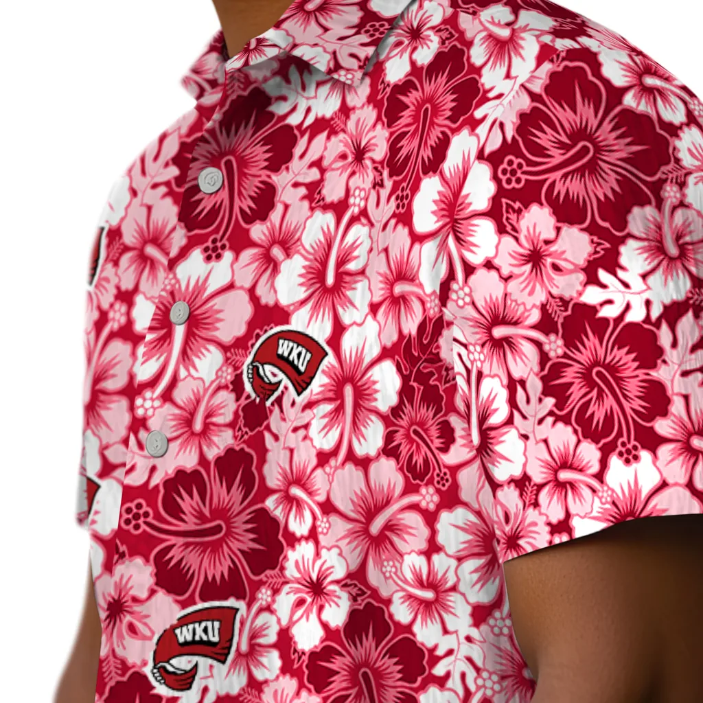 Western Kentucky Hilltoppers Hawaiian Shirt - Hibiscus Blooms western kentucky hilltoppers hibiscus blooms red hawaiian shirts trendy